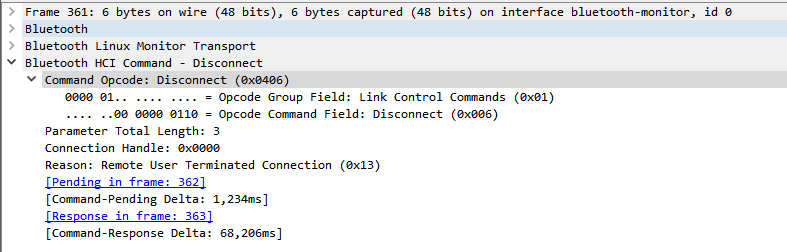 Wireshark Disconnect