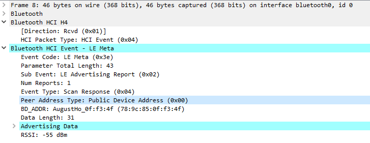 Wireshark LE Meta Address Type