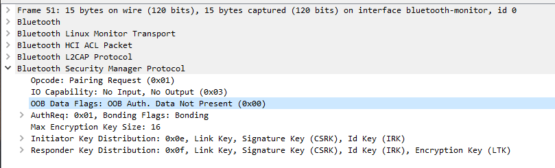 Wireshark OOB data not present