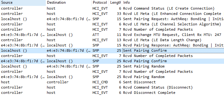 Wireshark Legacy Pairing Confirm