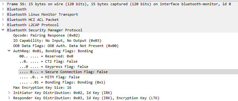 Wireshark Legacy Pairing Request