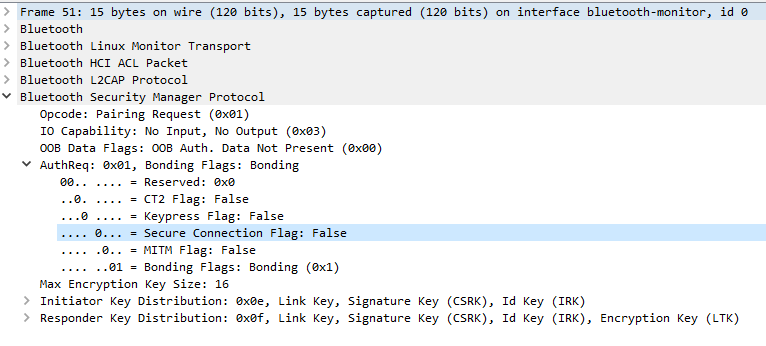 Wireshark Legacy Pairing Response