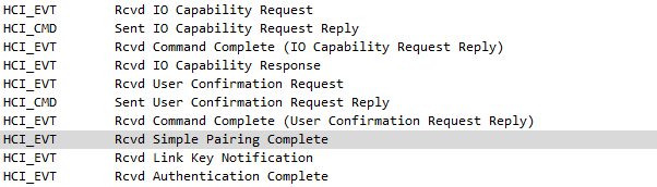 Wireshark Simple Pairing