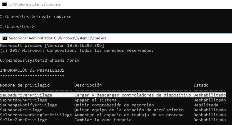 seloaddriverprivilege privilegio desactivado