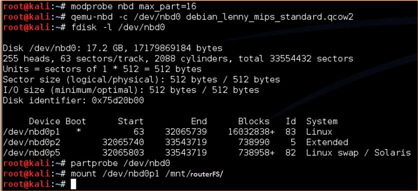 mount device filesystem