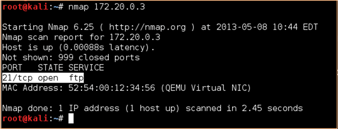 nmap qemu ftpd service